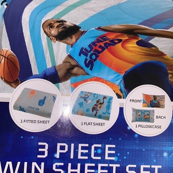 Space Jam A New Legacy LeBron James 3 Piece Twin sheet Set p6 - Picture 7 of 7